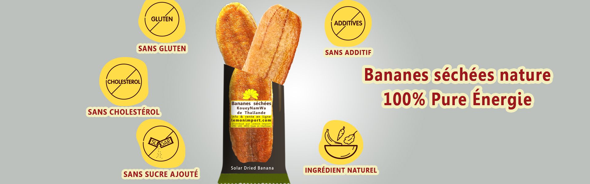 Solar dried bananas from Thailand